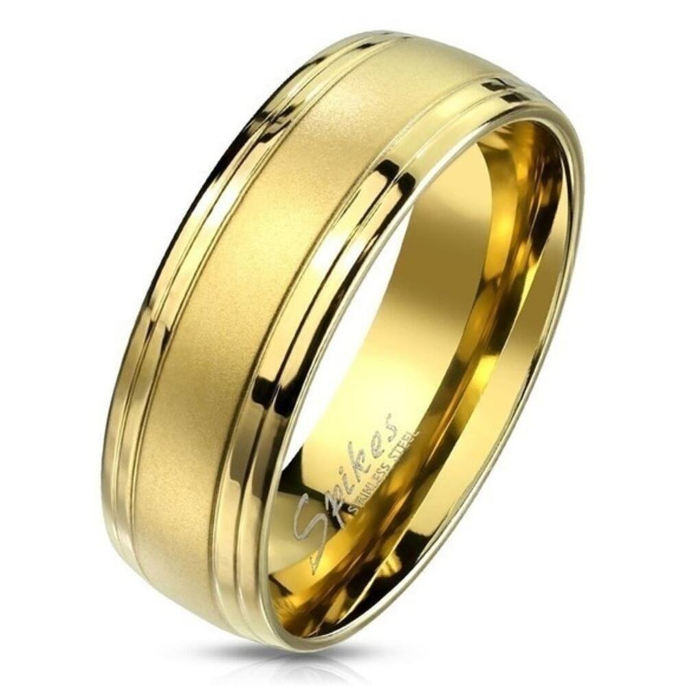 New gold 316L stainless steel ring size 13‎